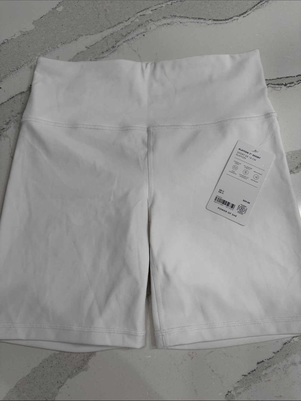 Athleta Women’s Elation 7” White Women’s Active Shorts- Medium